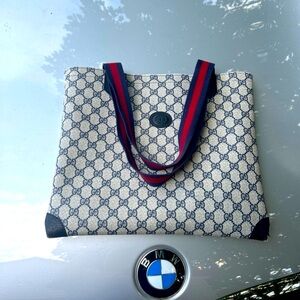 Authentic vintage Gucci small shopper tote Blue
